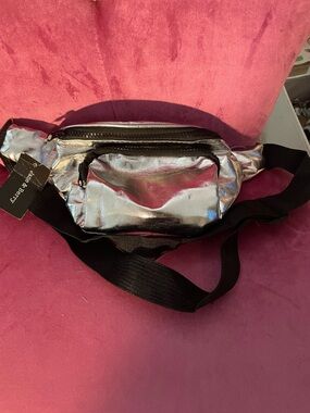 Metallic Silver Belt Bag -